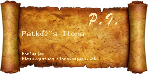 Patkós Ilona névjegykártya