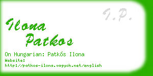 ilona patkos business card